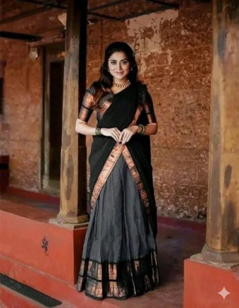 Stylish Lichi Silk Saree Lehanga With Blouse and  Banarasi Duppatta For Women