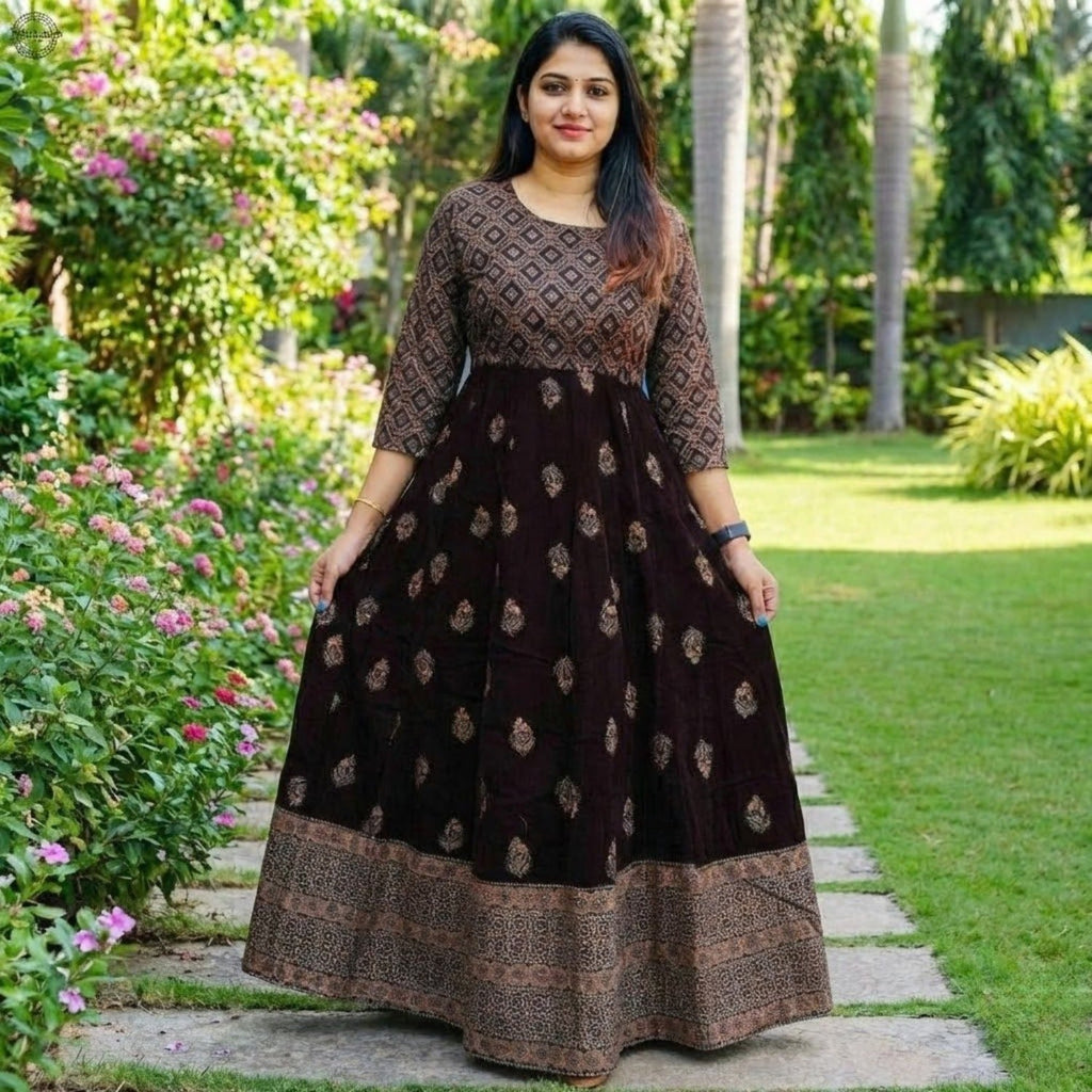 Cotton  Printed  Designer  Gown  For  Women