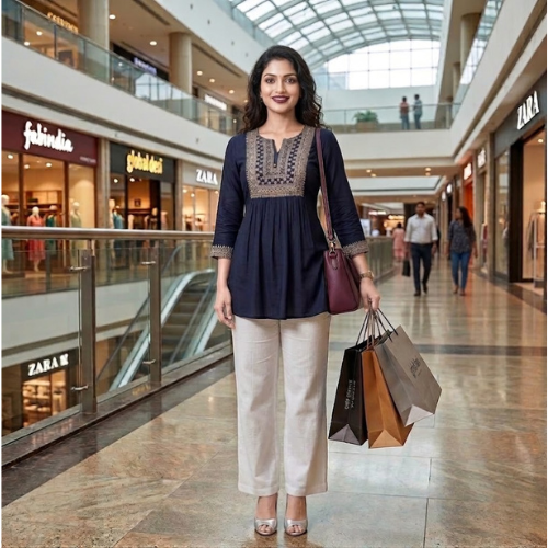 Floral Embroidered Soft  Cotton Tops Collection  For Women