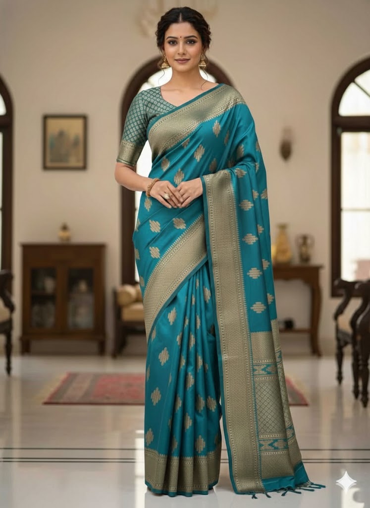 Maharani Collection: Exquisite Jacquard Silk Saree with Grand Pallu