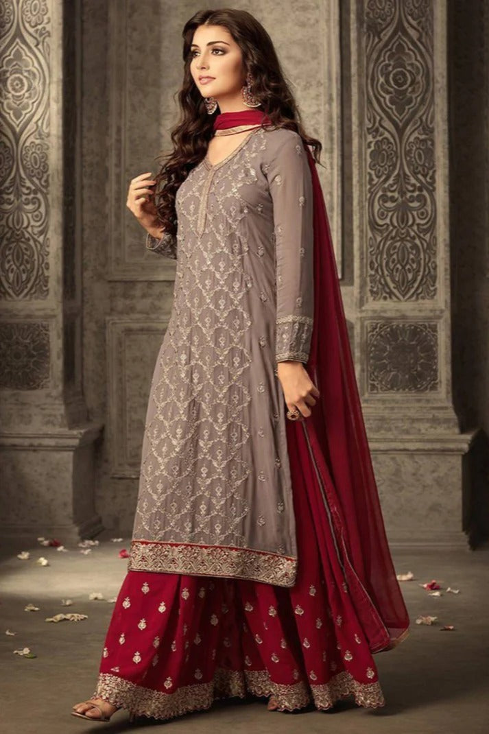 [READY STOCK] Deepavali Embroidered Georgette 3PCS Set | Muslimah Baju Raya Dinner Wear