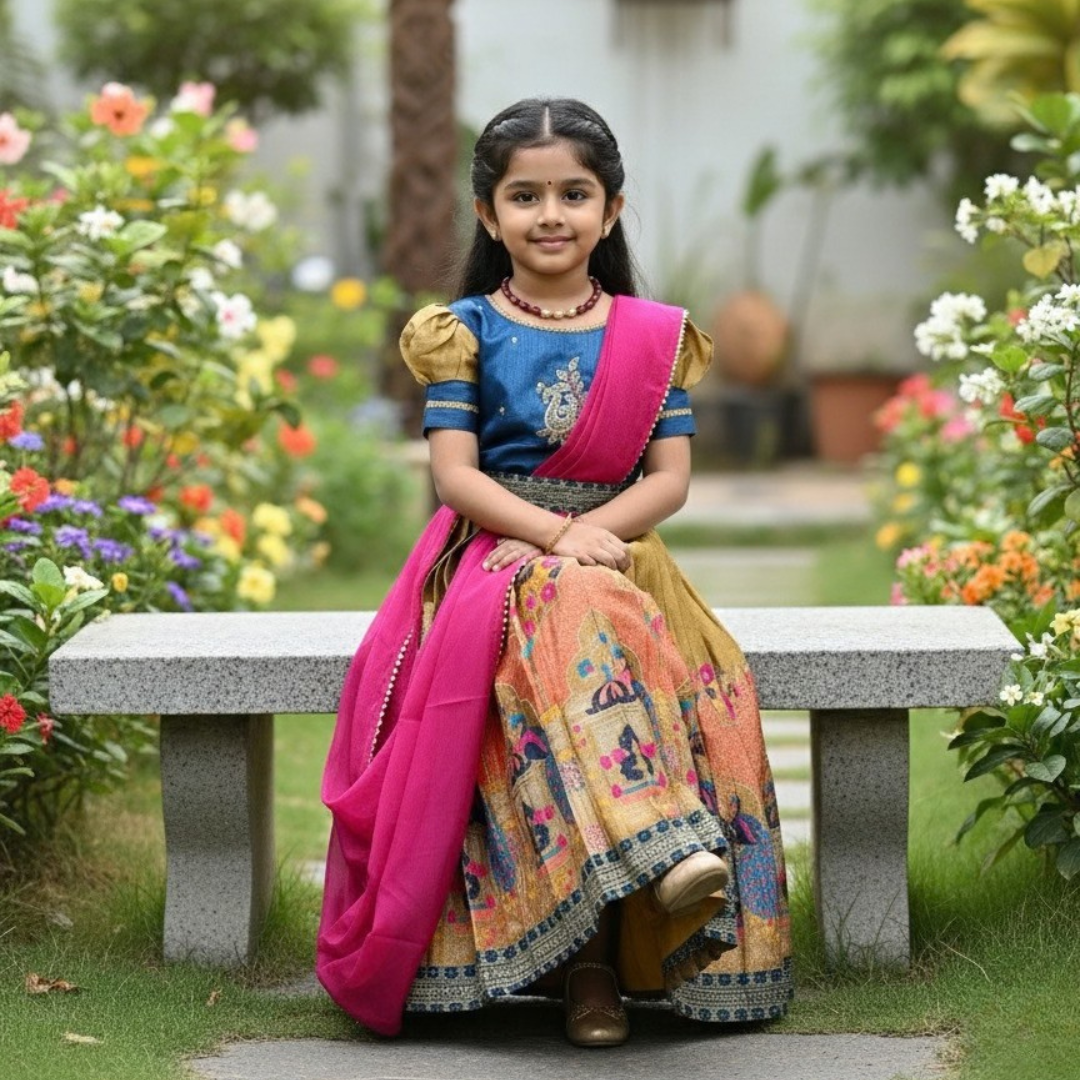 Premium Jacquard  Work Lehenga Collection For Kids