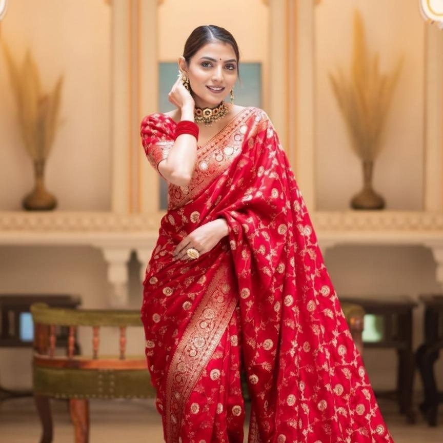 Printed Soft Lichi Silk Saree With 6 Colors Unstitched Material by Inaaya Farbic