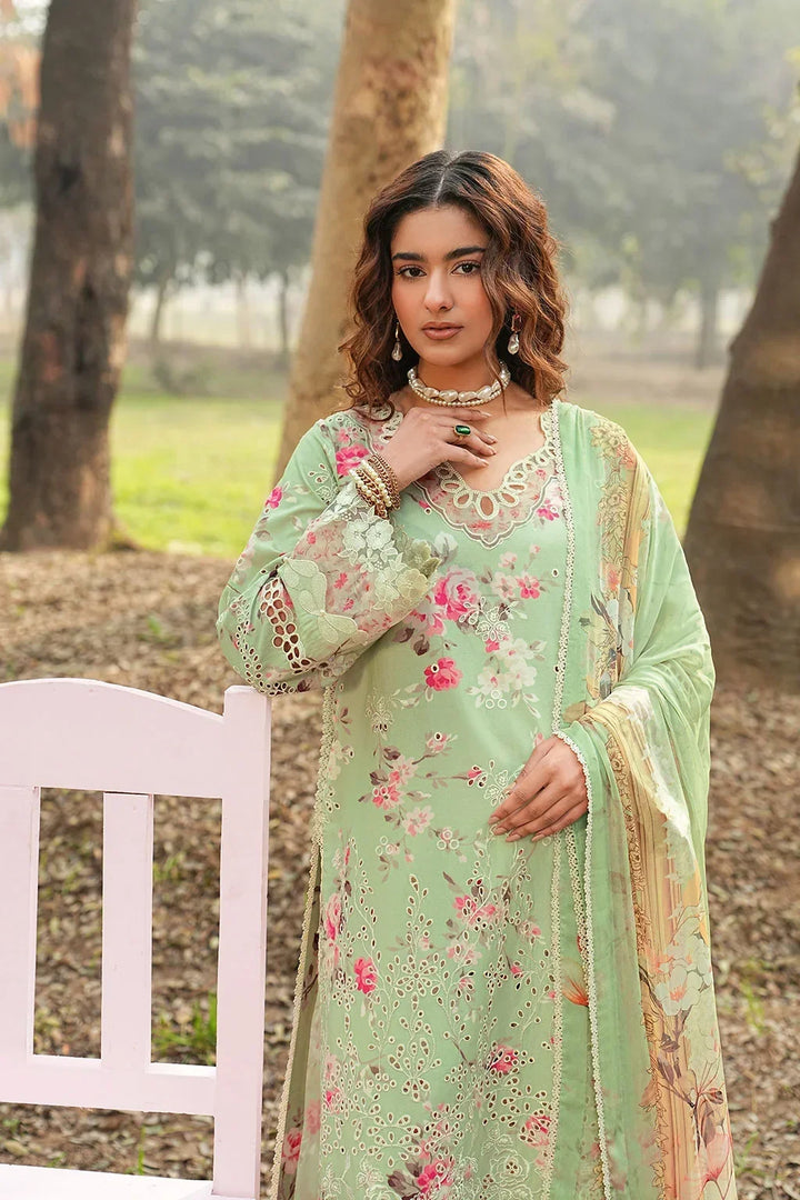 Pastel Mint &amp; Blush Floral: Printed Lawn Suit | Ready To Wear