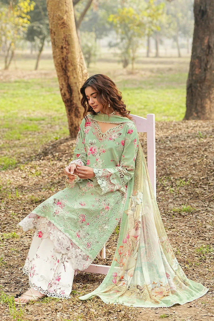 Pastel Mint &amp; Blush Floral: Printed Lawn Suit | Ready To Wear