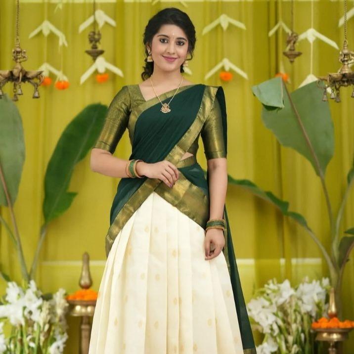 Silk  Saree Lehanga With Blouse And Banarasi Duppatta For Female