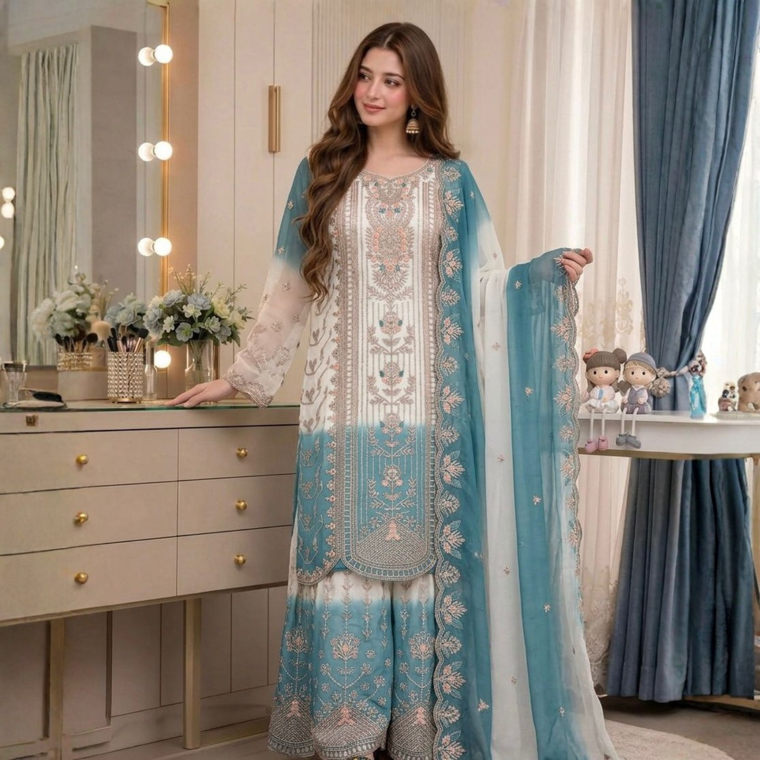 3 Piece Ready to Wear Embroidery Suit