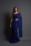 Fashion Berry Plain Sequence Party Wear Style Fancy Saree