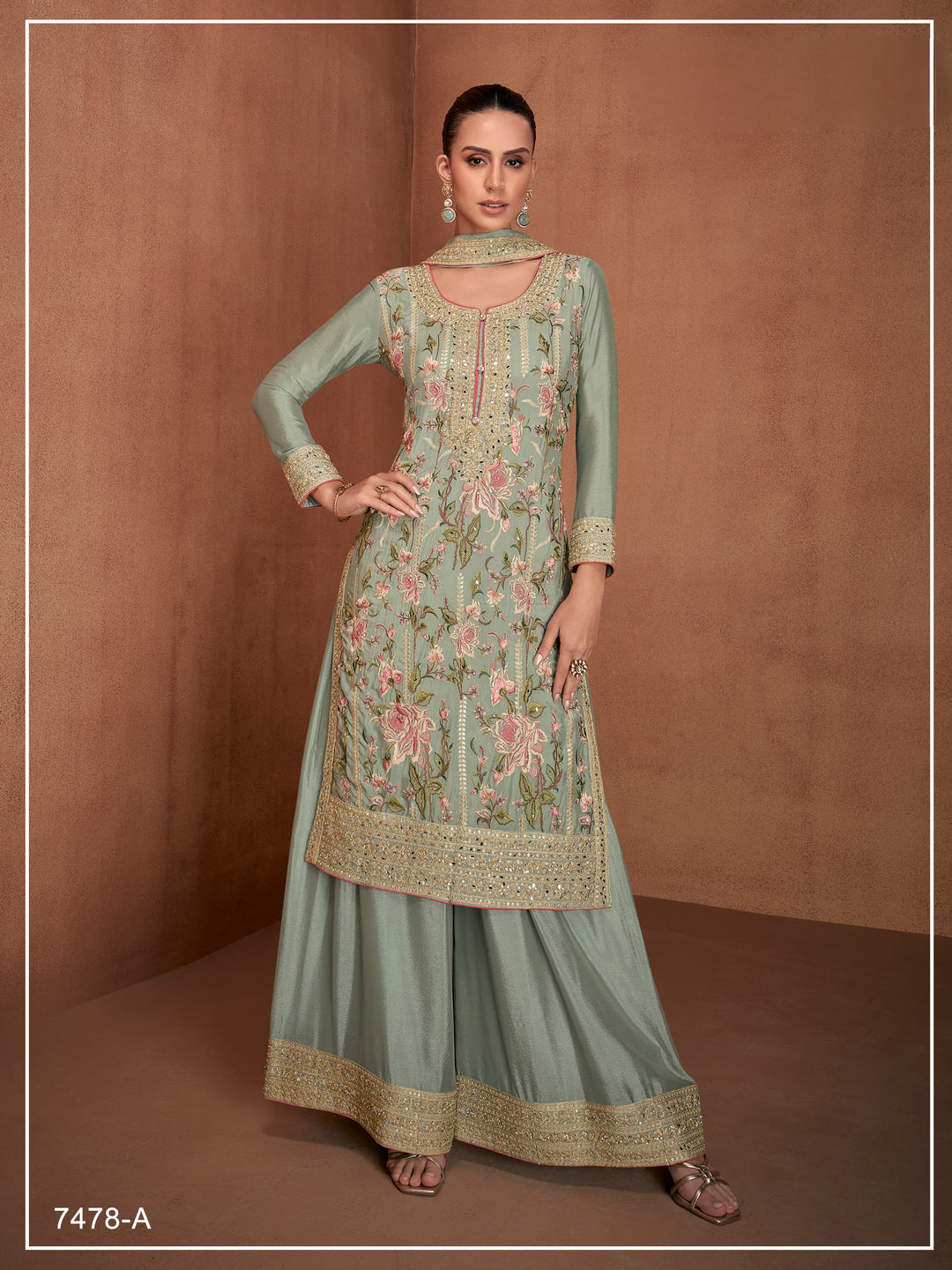 Heavy Star Georgette with Intricate Embroidery Suit