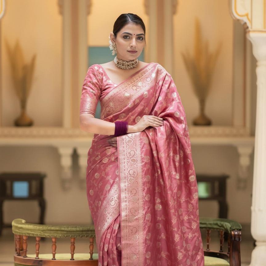 Printed Soft Lichi Silk Saree With 6 Colors Unstitched Material by Inaaya Farbic