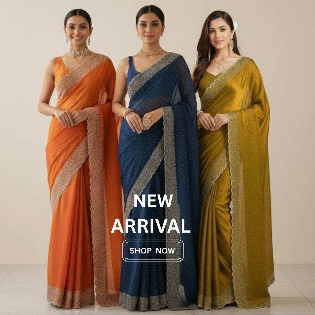 Embellished Fendy Silk Saree – Exquisite Stone Work