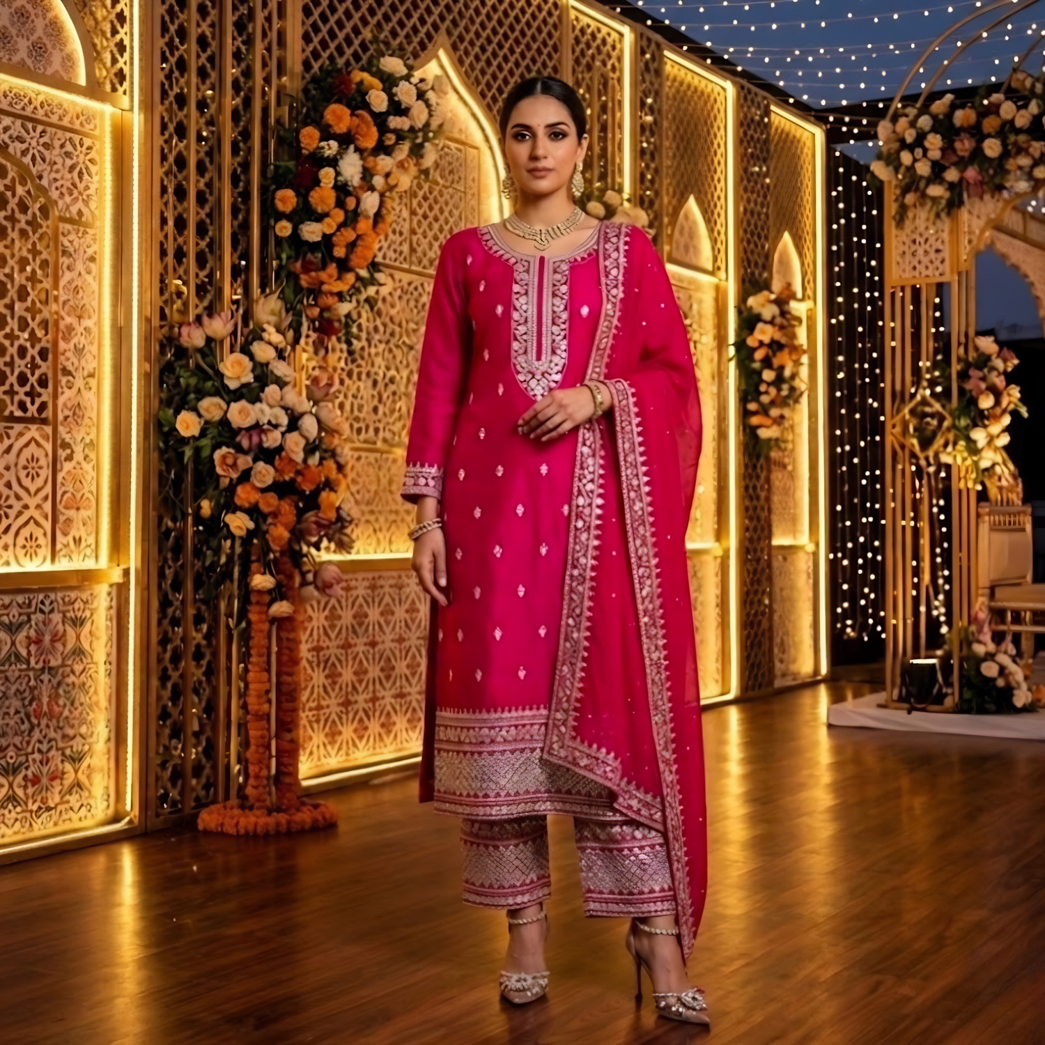 Traditional Glamour  Embroidery 3PCS Suit  Collection For Women