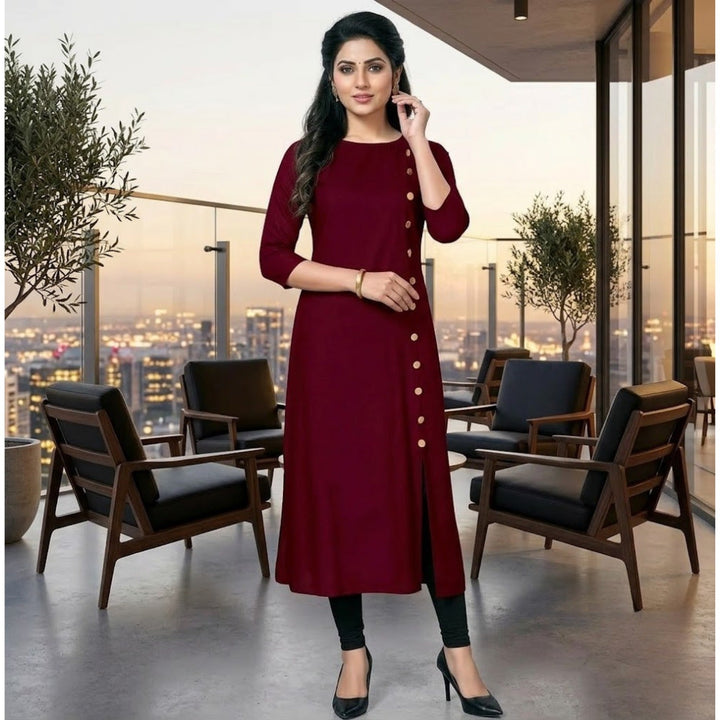 Stylish  Button  Design Long Kurti Collection For Women