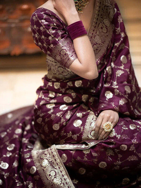 Printed Soft Lichi Silk Saree With 6 Colors Unstitched Material by Inaaya Farbic