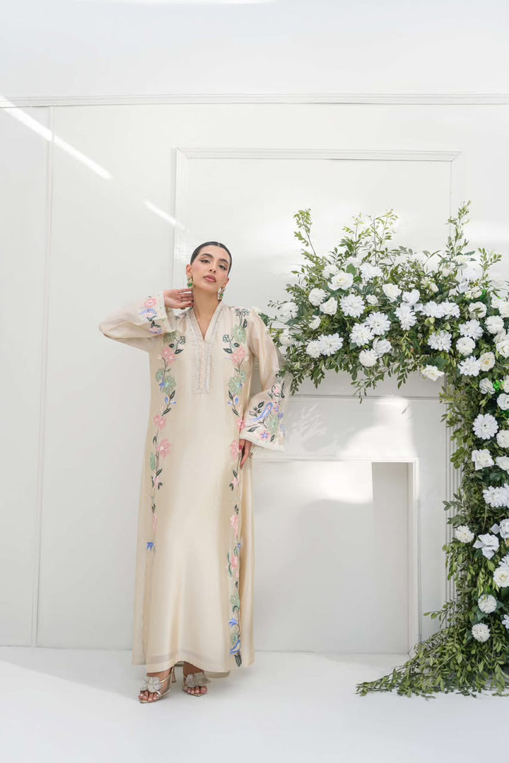 Luxury Embroidered Roman Glass 3-Piece Ready-to-Wear Kaftan Set – view 12