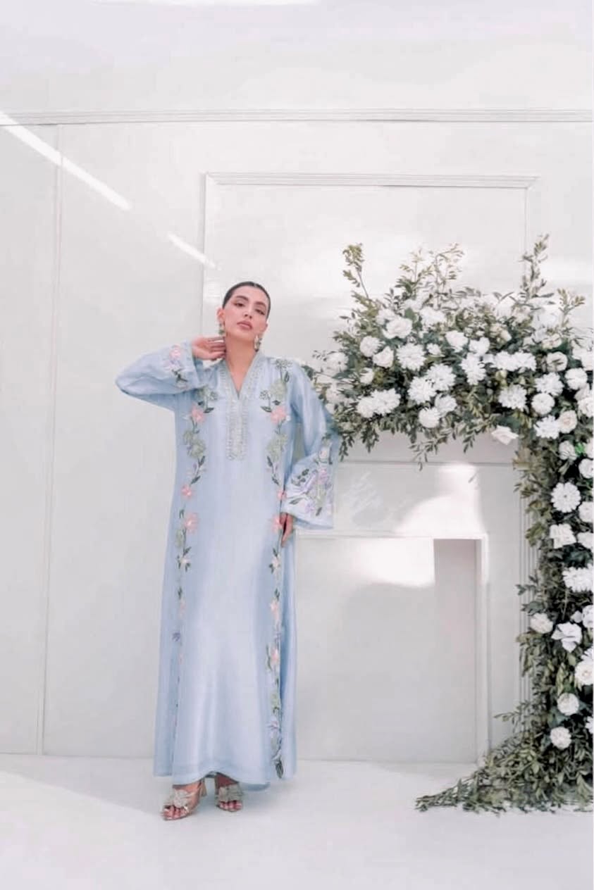 Luxury Embroidered Roman Glass 3-Piece Ready-to-Wear Kaftan Set – view 18