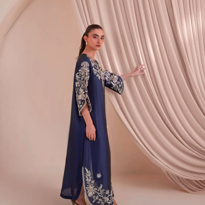 Luxury Embroidered Satin Rayon 3-Piece Ready-to-Wear Kaftan Set – view 1