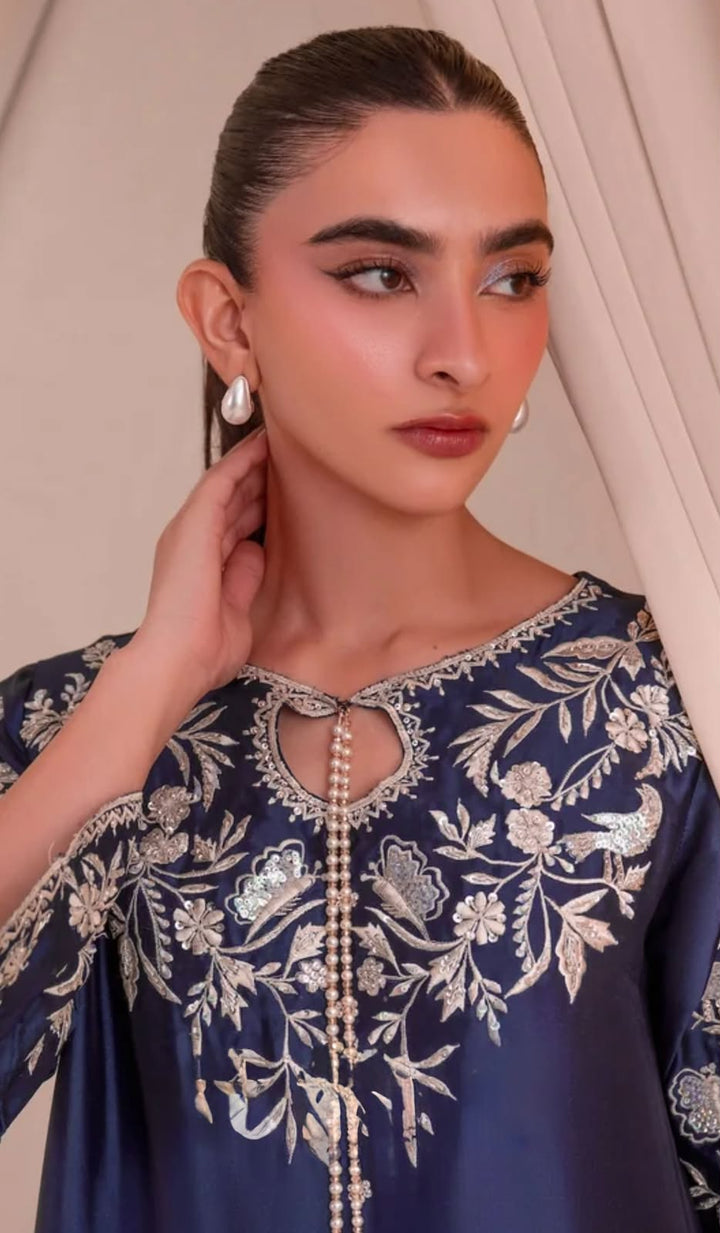 Luxury Embroidered Satin Rayon 3-Piece Ready-to-Wear Kaftan Set – view 3