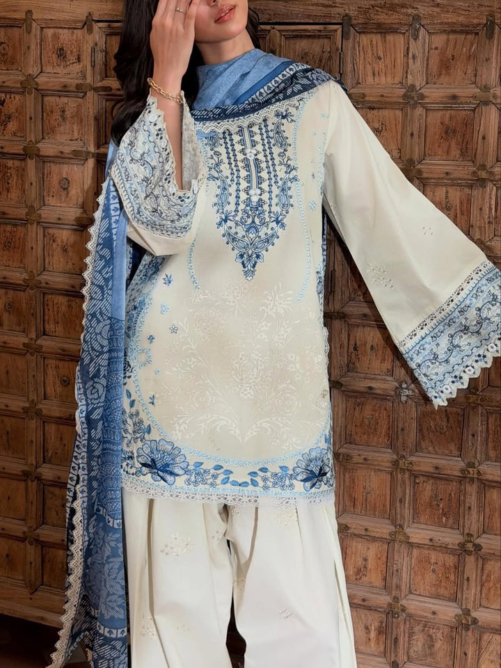 Luxury Embroidered Satin Rayon 3-Piece Ready-to-Wear Farshi Palazzo Suit – view 5