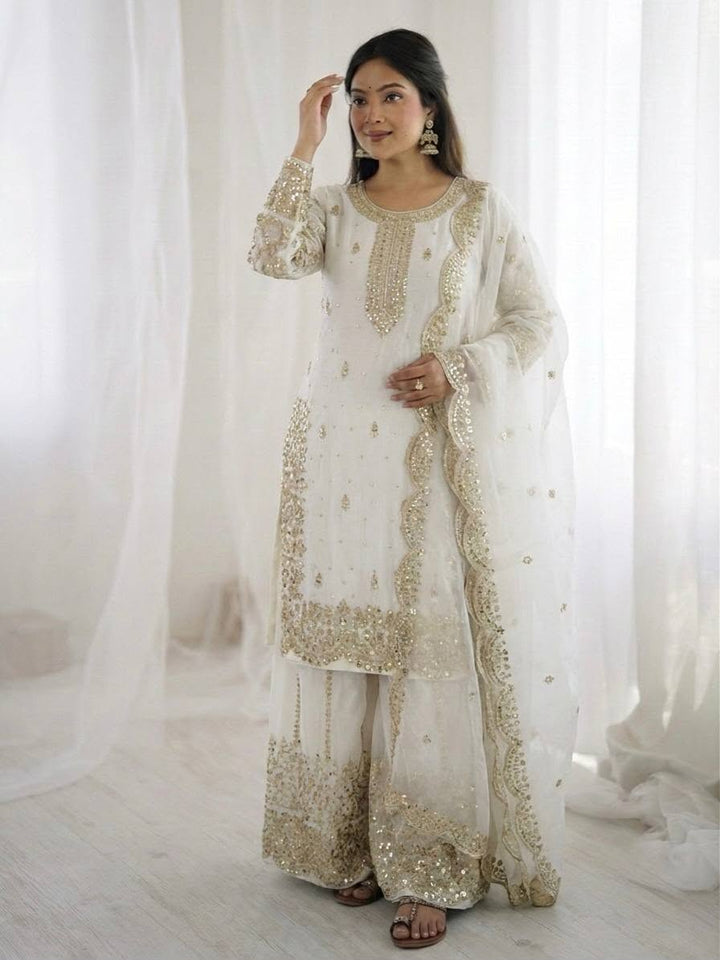 Luxury Embroidered Fendy Silk 3-Piece Ready-to-Wear Palazzo Suit – view 61