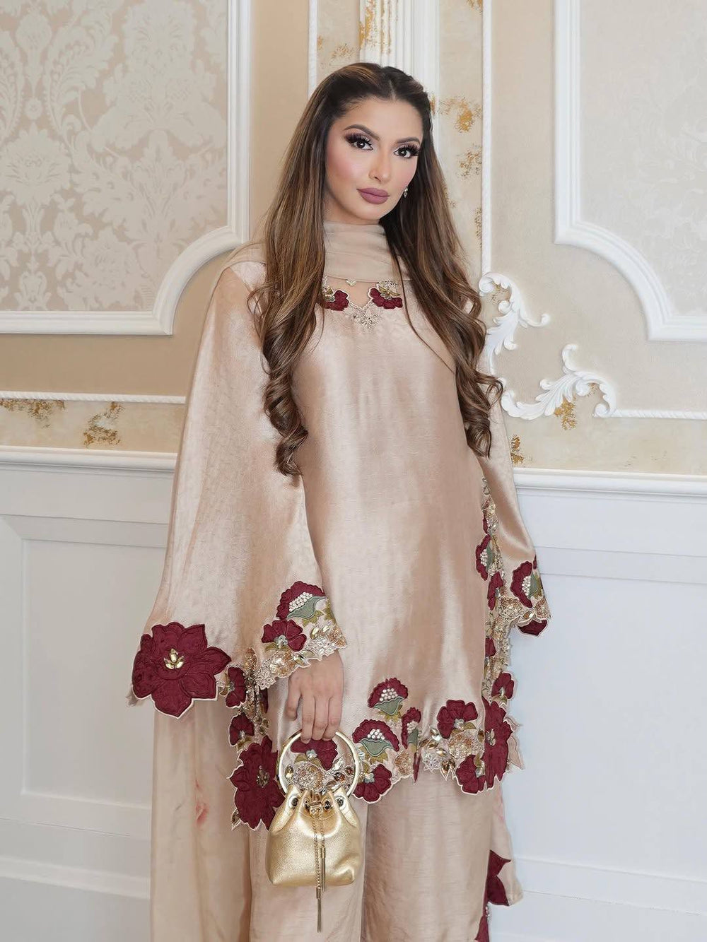 Luxury Embroidered Roman Glass 3-Piece Ready-to-Wear Suit – view 8