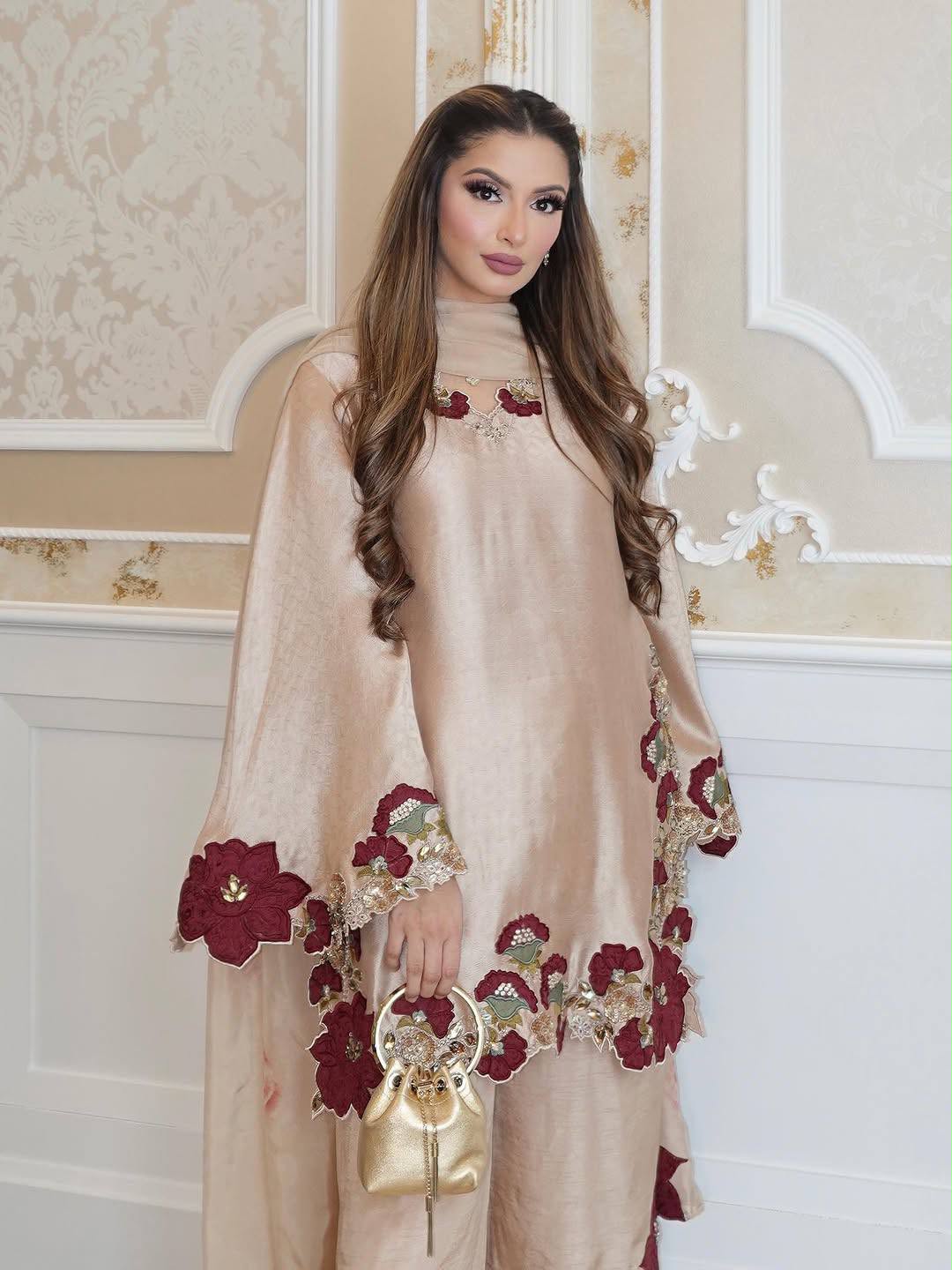 Luxury Embroidered Roman Glass 3-Piece Ready-to-Wear Suit – view 8