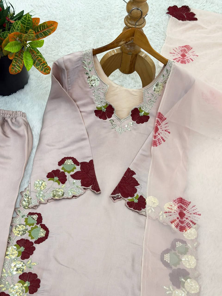Luxury Embroidered Roman Glass 3-Piece Ready-to-Wear Suit – view 12