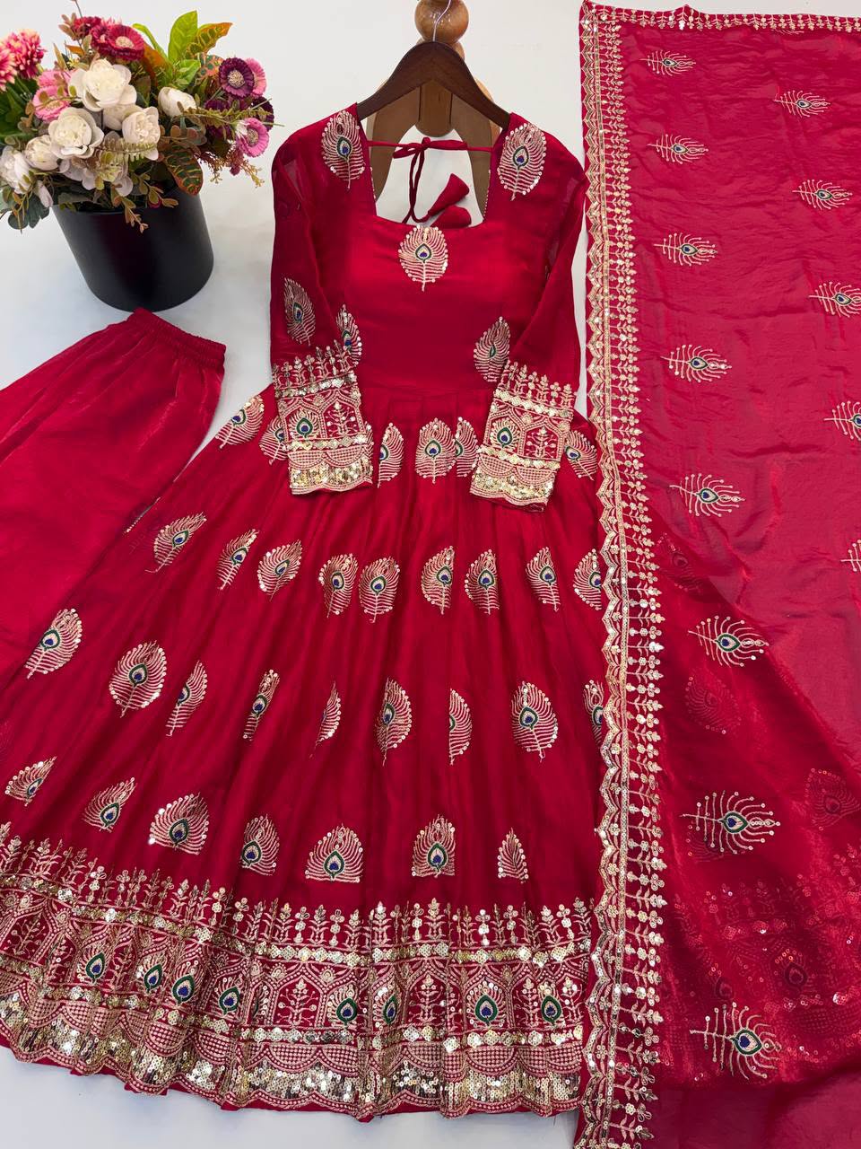 Luxury Fendy Silk 3-Piece Ready-to-Wear Embroidered Gown Set – view 23