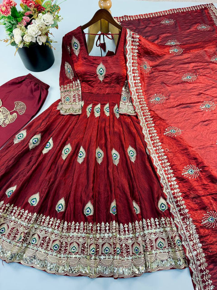 Luxury Fendy Silk 3-Piece Ready-to-Wear Embroidered Gown Set – view 24