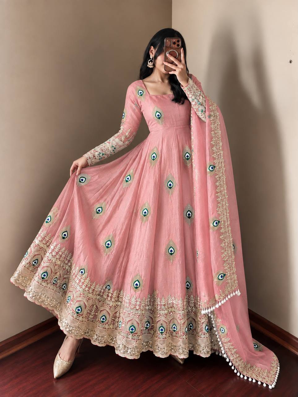 Luxury Fendy Silk 3-Piece Ready-to-Wear Embroidered Gown Set – view 52