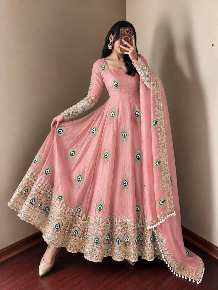 Luxury Fendy Silk 3-Piece Ready-to-Wear Embroidered Gown Set – view 52