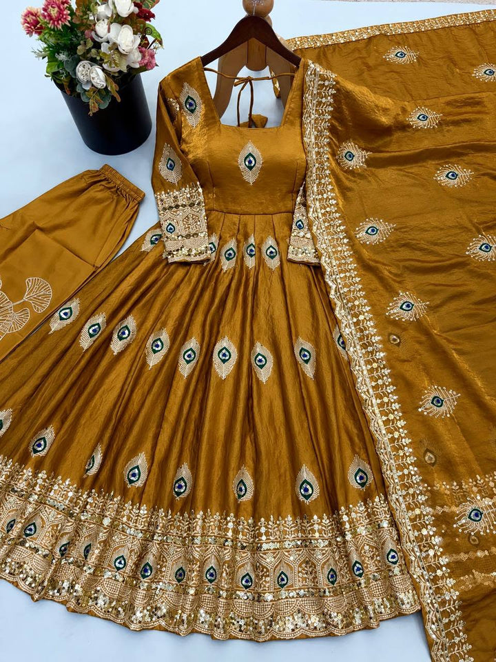 Luxury Fendy Silk 3-Piece Ready-to-Wear Embroidered Gown Set – view 74