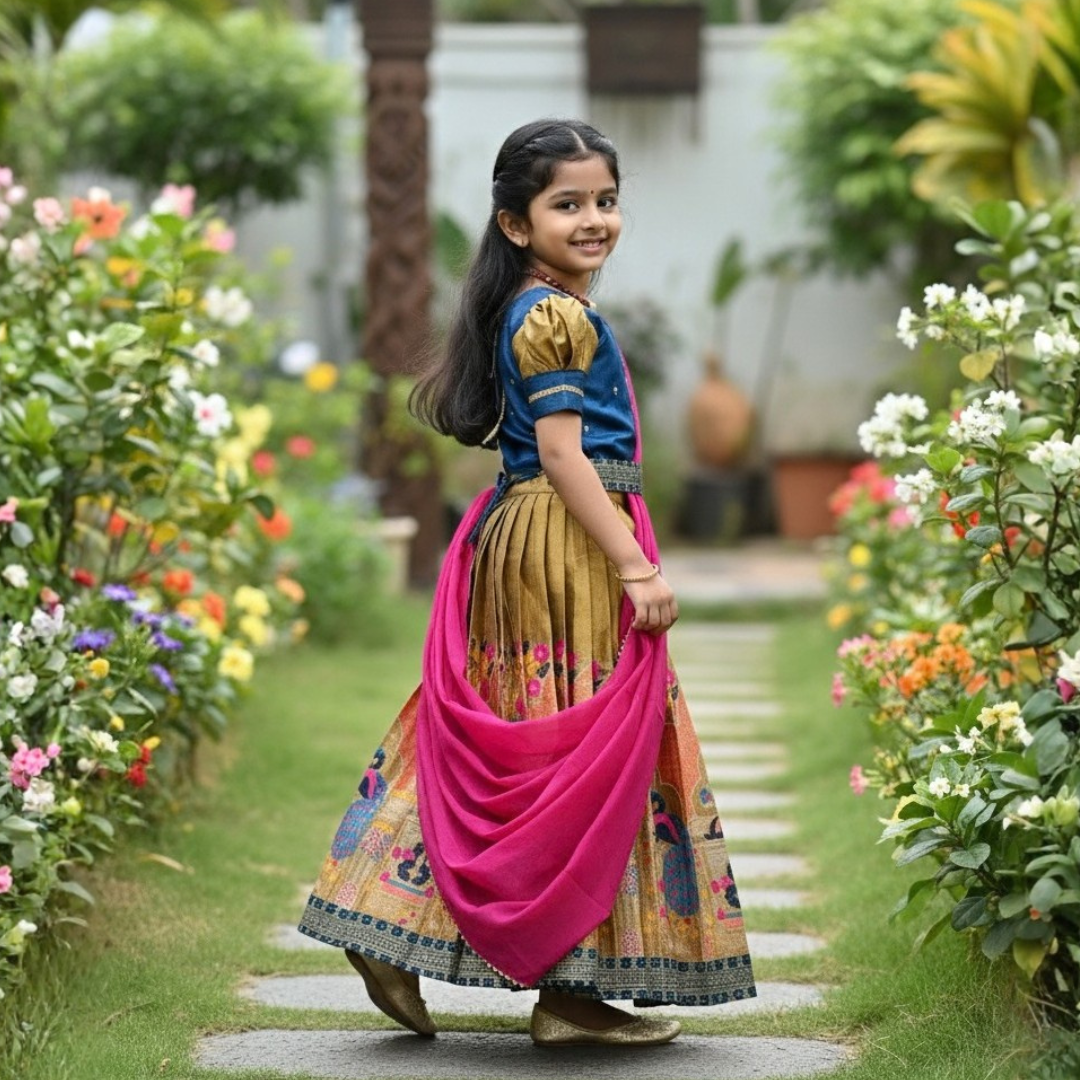 Premium Jacquard  Work Lehenga Collection For Kids