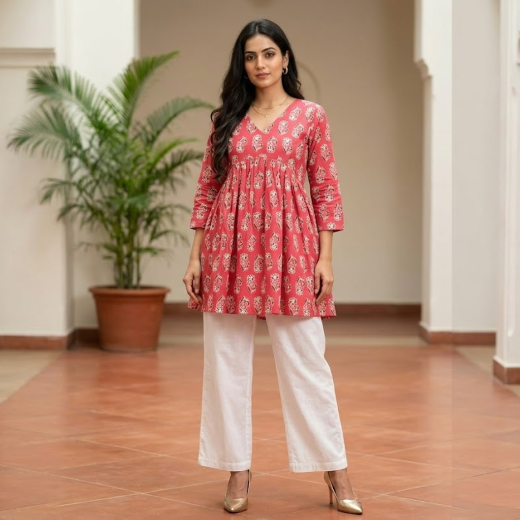 Elegant  Printed  Frock Tops  Collection For Women