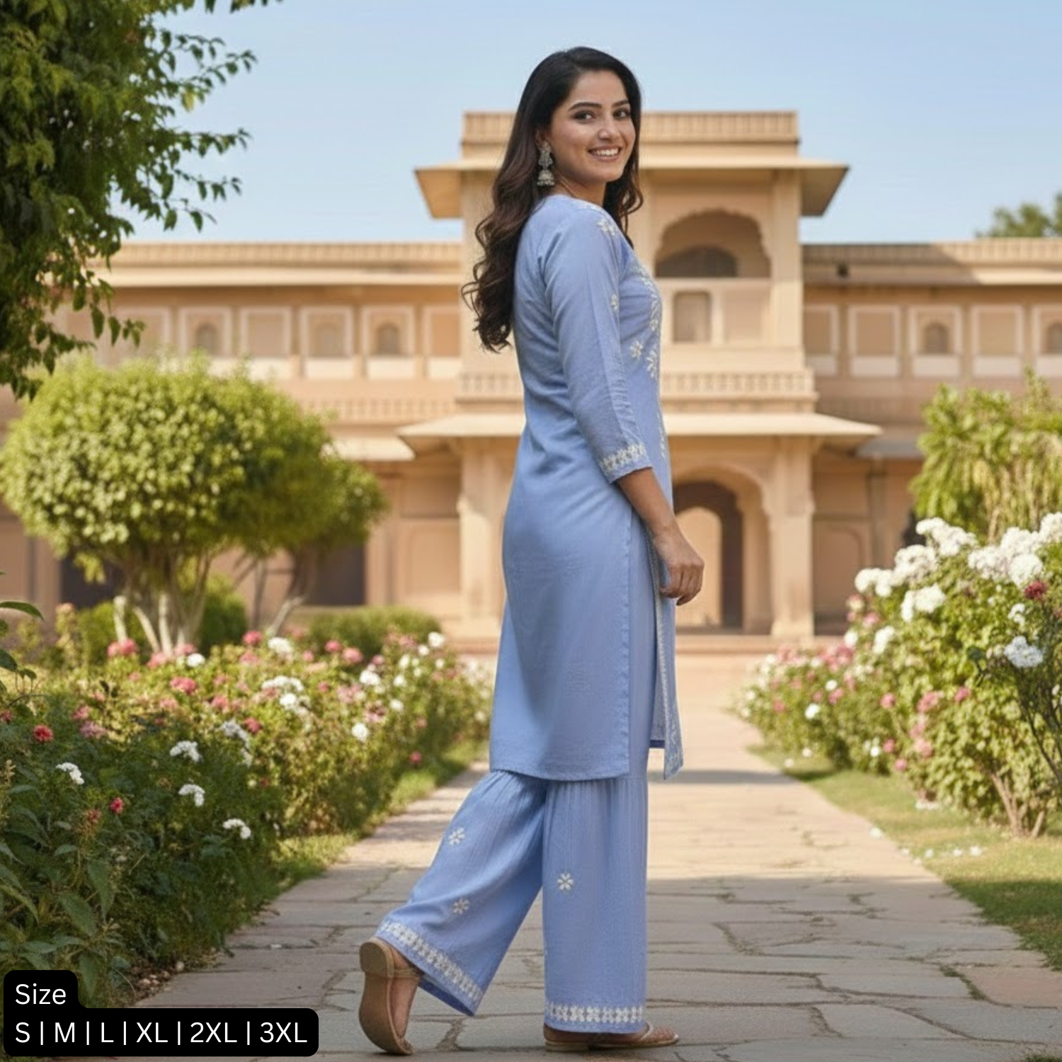 2PCS Rayon Embroidery Suit For Women 002