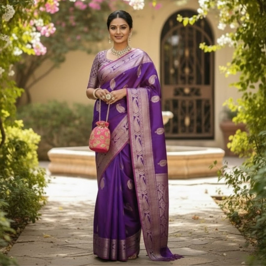 Printed Lichi Silk Saree Collection For Women