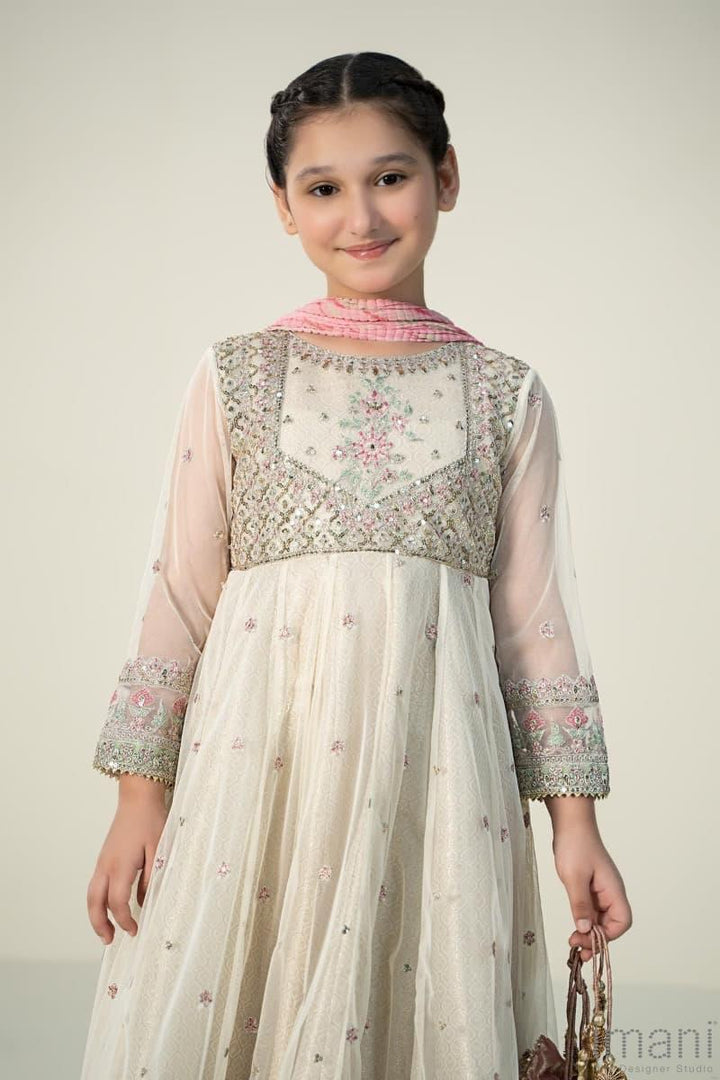 Chiffon Flare Suit With Embroidered Koti &amp; Chiffon Dupatta | Ready To Wear