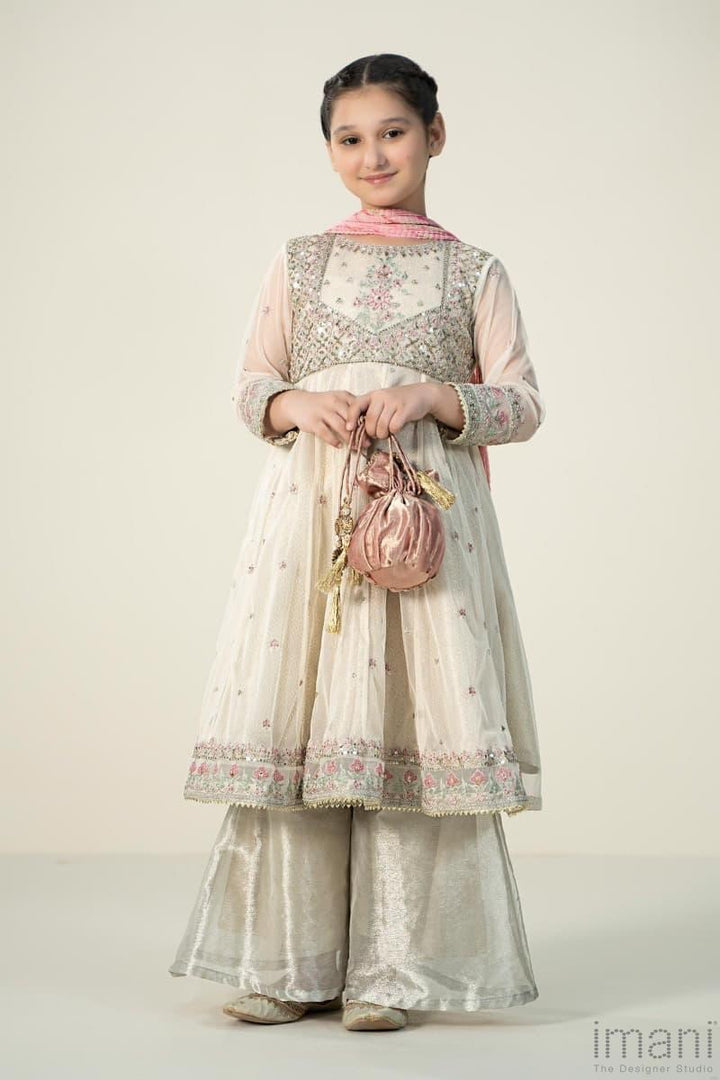 Chiffon Flare Suit With Embroidered Koti &amp; Chiffon Dupatta | Ready To Wear