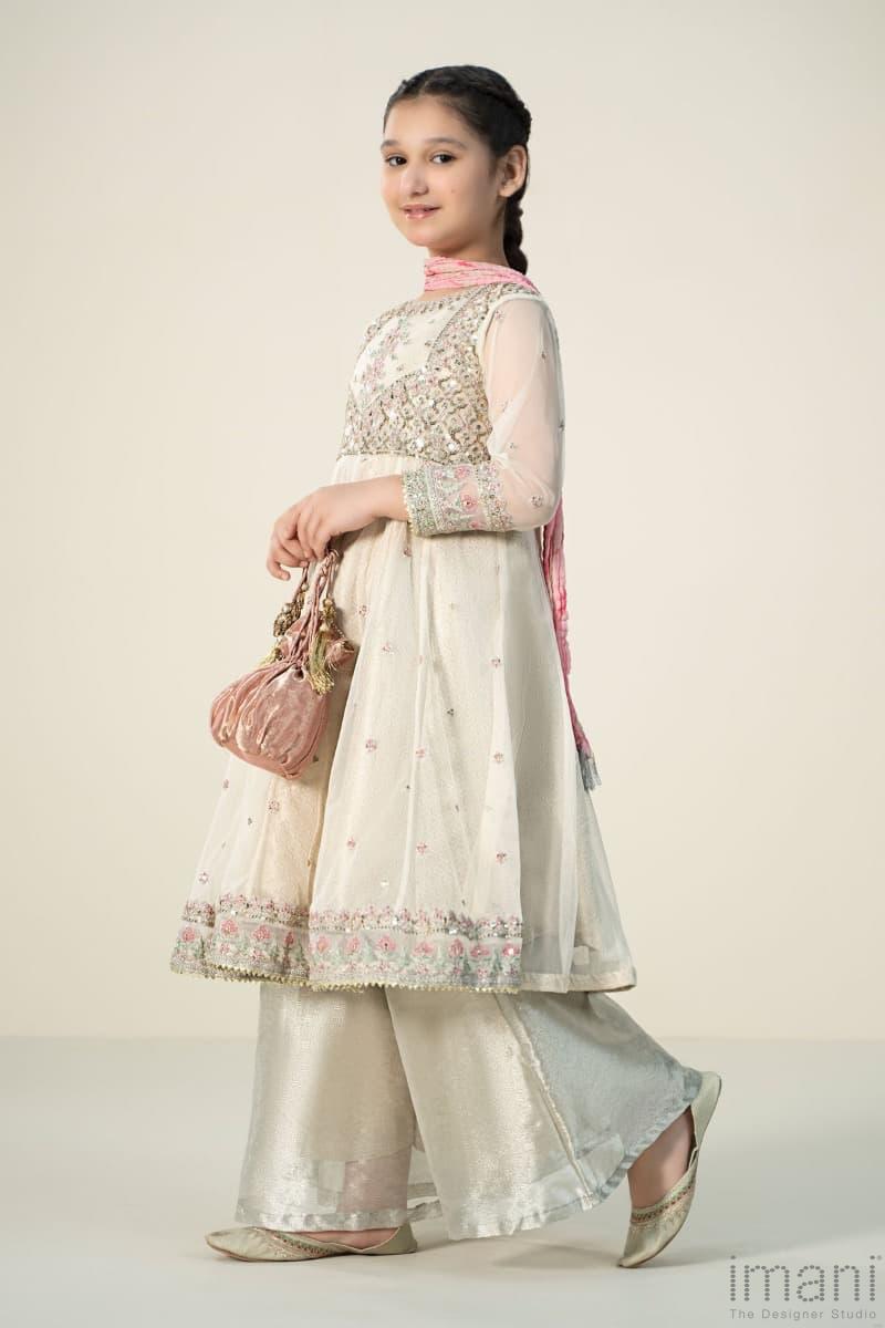 Chiffon Flare Suit With Embroidered Koti &amp; Chiffon Dupatta | Ready To Wear