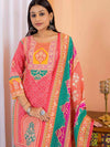 Floral Embroidered Regular Maslin Fabric Suit