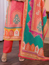 Floral Embroidered Regular Maslin Fabric Suit