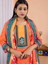 Floral Embroidered Regular Maslin Fabric Suit