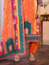 Floral Embroidered Regular Maslin Fabric Suit