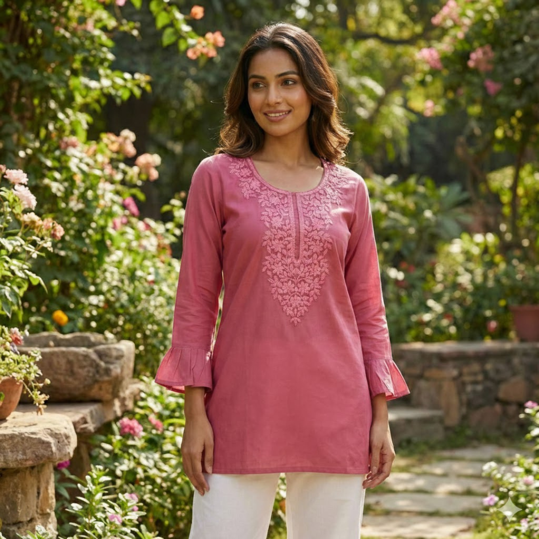 Rayon Embroidery Ready To Wear Tops  Collection For Women 001