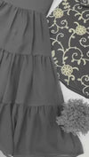 Regal Elegance: Georgette Embroidery Top Sharara Plazzo Dupatta Set