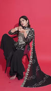 Regal Elegance: Georgette Embroidery Top Sharara Plazzo Dupatta Set