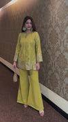 Exquisite Sequence Embroidery Top Plazzo Set with Unparalleled Elegance