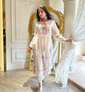 Embroidery White 3 Piece Suit