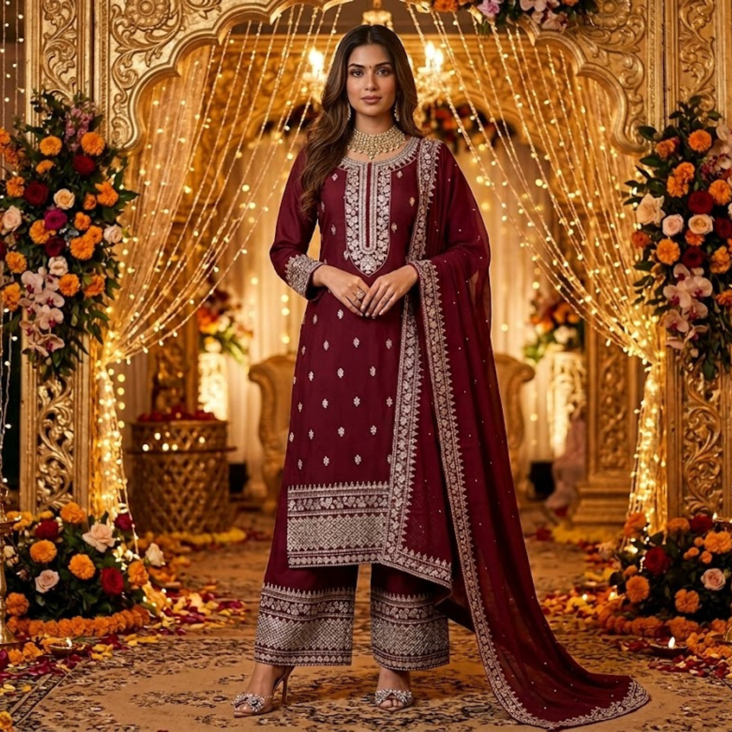 Traditional Glamour  Embroidery 3PCS Suit  Collection For Women