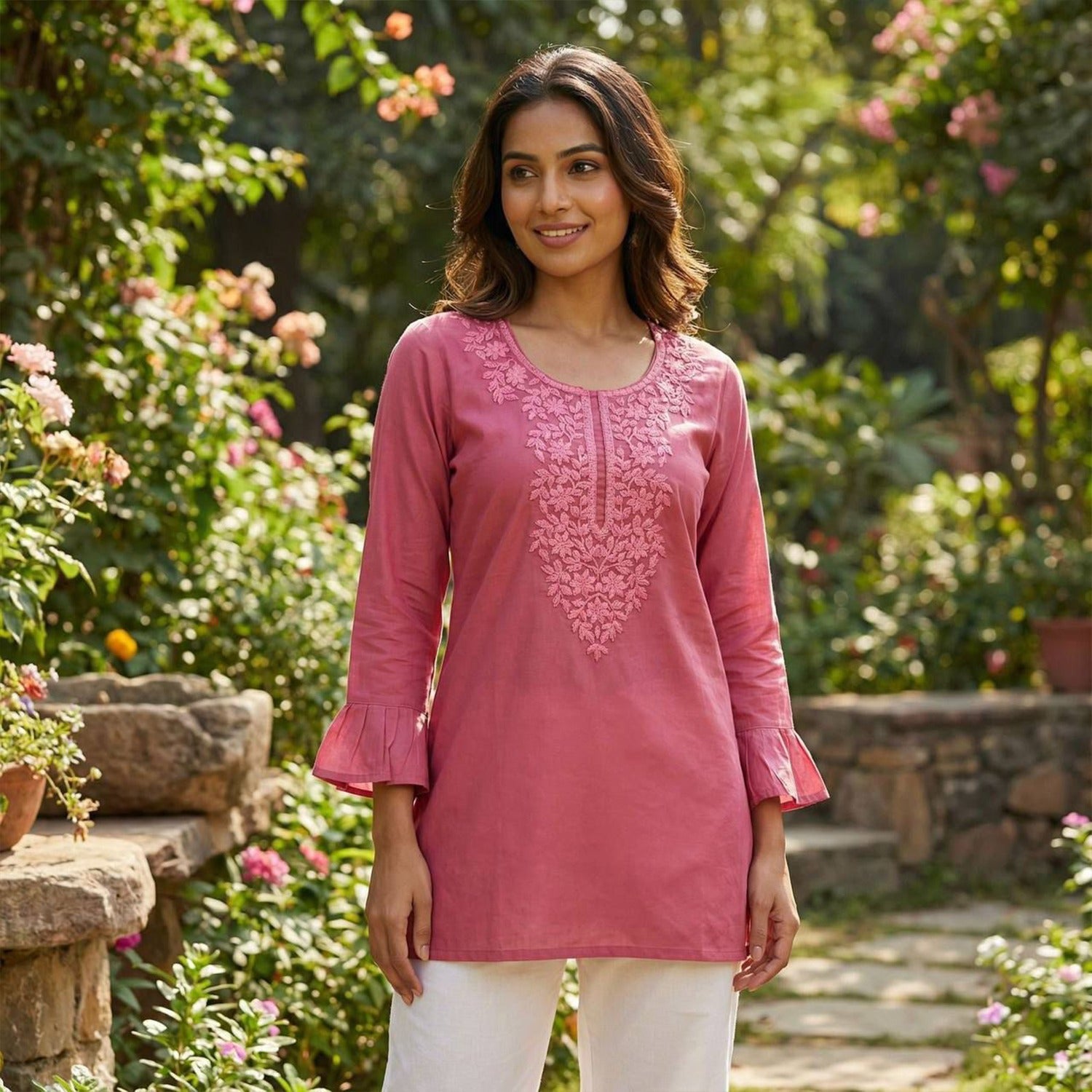 Rayon Embroidery Ready To Wear Tops  Collection For Women 001